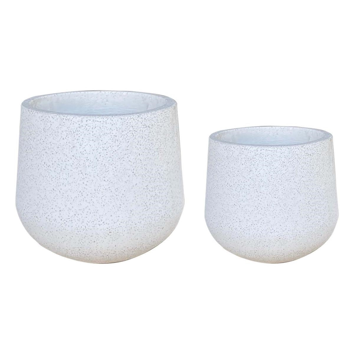 Portavaso in graniglia terrazzo grigio, Ø39x34H cm, set di 2