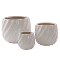 Portavasi in ceramica bianca, set di 3, Ø32H29 cm