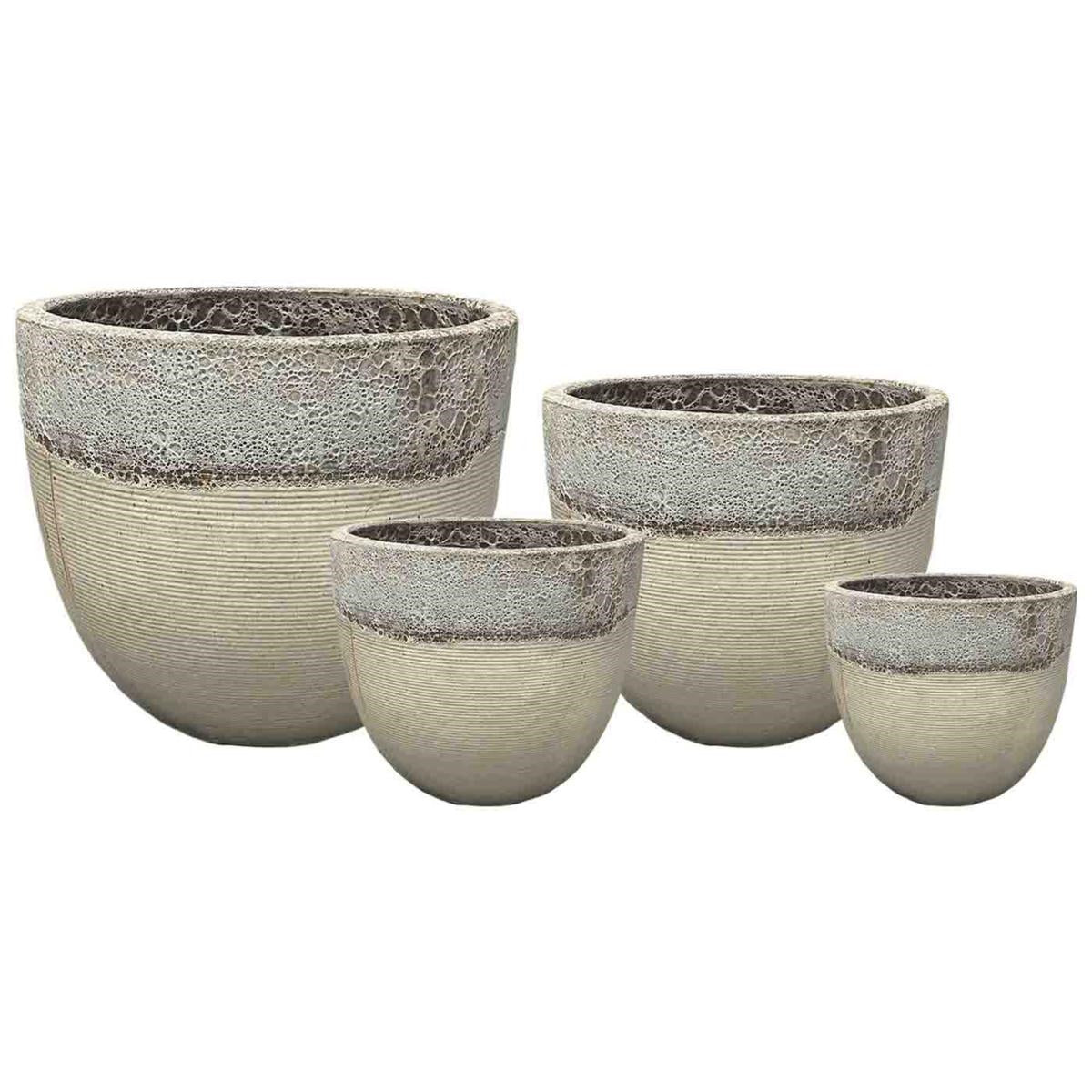 Vaso decorativo in ceramica tortora, set di 4, Ø59H49 cm