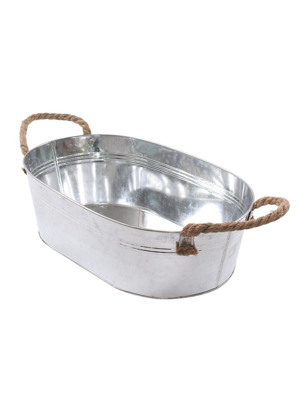 Vaschetta ovale in latta zinco, 39X24H12 cm (kit da 3)
