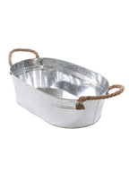 Vaschetta ovale in latta zinco, 39X24H12 cm (kit da 3)