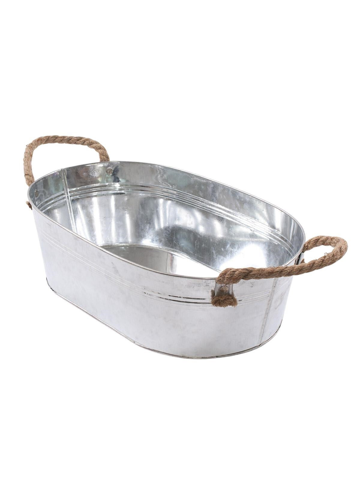 Vaschetta ovale in latta zinco, 39X24H12 cm (kit da 3)