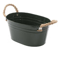 Vaschetta ovale in latta verde militare, 31x20x15 cm (kit da 3)