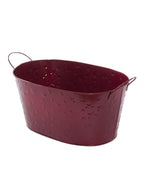 Vaschetta ovale in latta rossa, 31X20H15 cm (kit da 3)