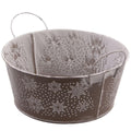 Ciotola portavaso in latta grigio lucido, Ø28H12 cm (kit da 5)