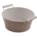 Ciotola in latta color crema con manici, Ø22H10 cm (kit da 10)