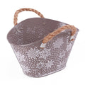 Vaschetta ovale in latta tortora, 24x17H15 cm (kit da 10)