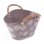Vaschetta ovale in latta tortora, 24x17H15 cm (kit da 10)
