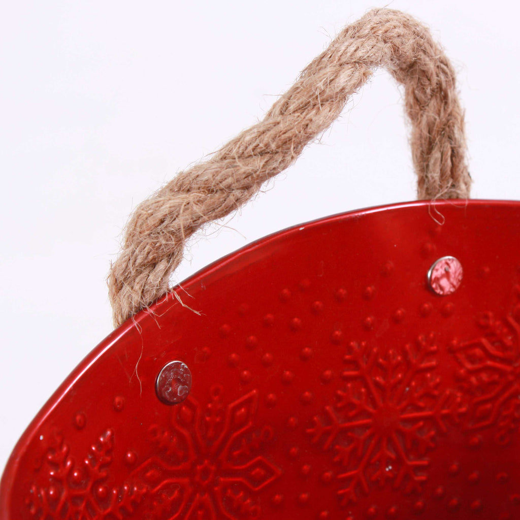 Vaschetta ovale in latta rossa, 20x13H14 cm (kit da 10)