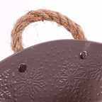 Vaschetta ovale in latta tortora con decori natalizi, 20x13H14 cm (kit da 10)