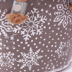 Vaschetta ovale in latta tortora con decori natalizi, 20x13H14 cm (kit da 10)