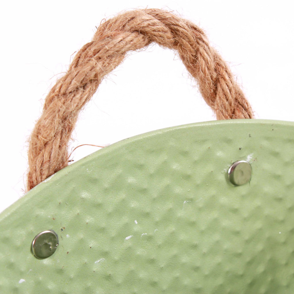 Vaschetta ovale in latta verde chiaro, 20x13x14 cm (kit da 10)