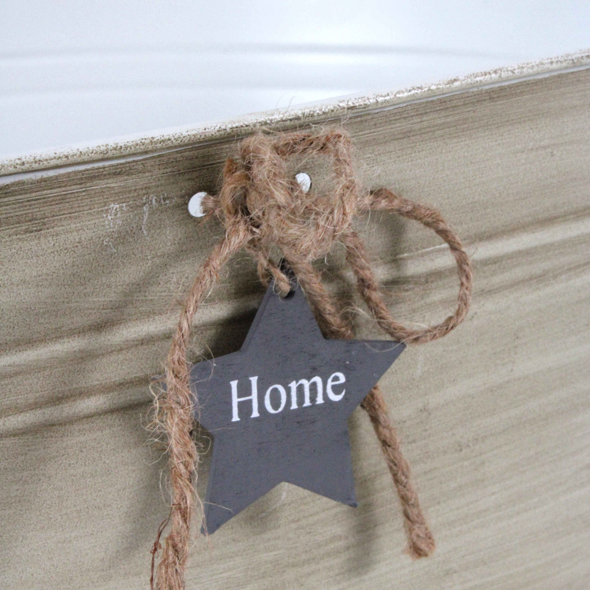 Vaschetta in latta color crema Home, 46x33x15 cm (kit da 3)