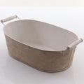 Ciotola in latta crema con fiocchi, 39x24x12 cm (kit da 3)