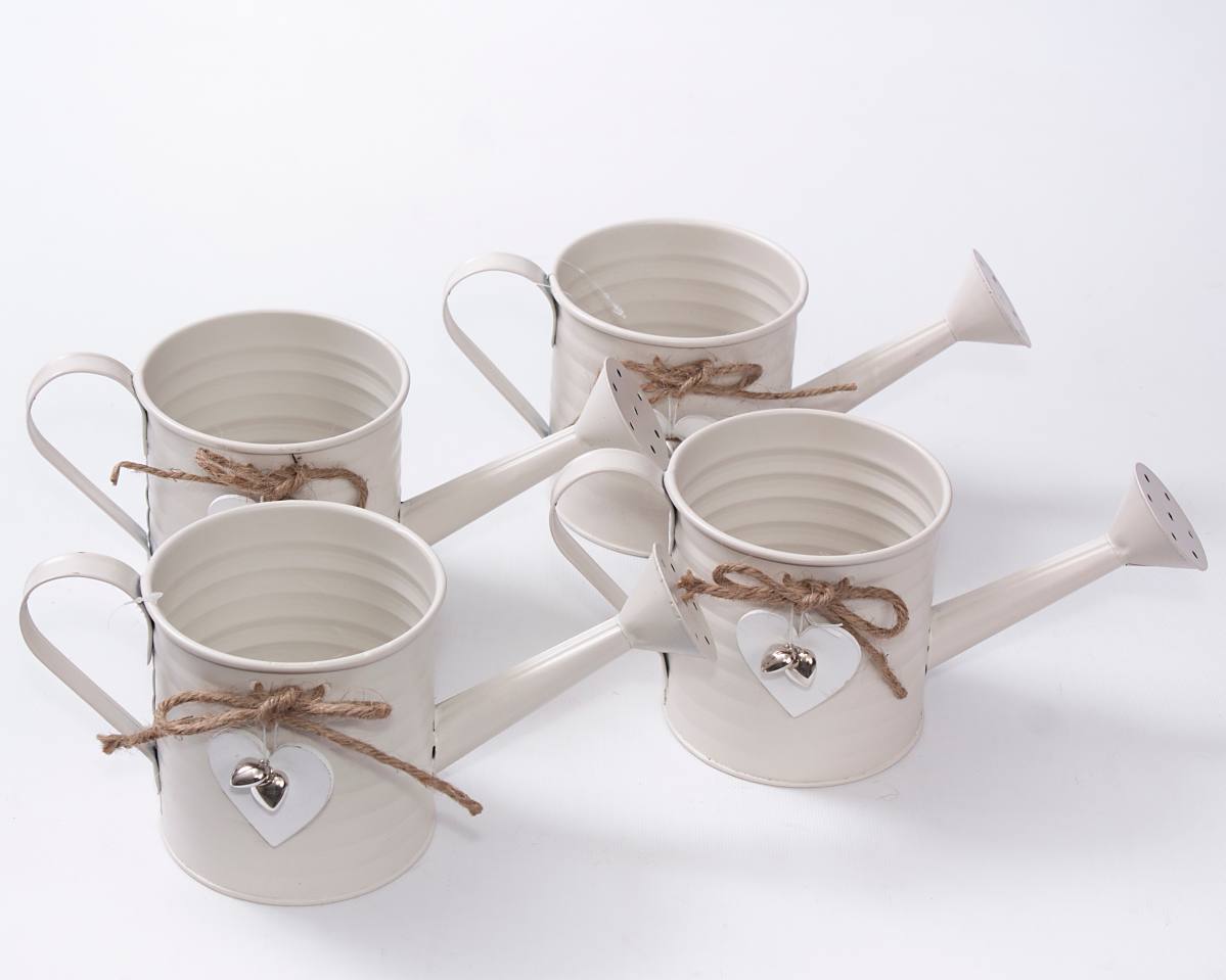 Portavasi in latta a innaffiatoio, set di 4, Ø11H11 cm (kit da 3)