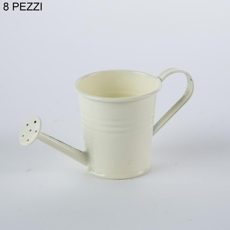 Annaffiatoio in latta crema, confezione da 8, 6x8 cm (kit da 3)