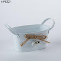 Vaschetta in latta bianca, 15x9 cm (kit da 3)