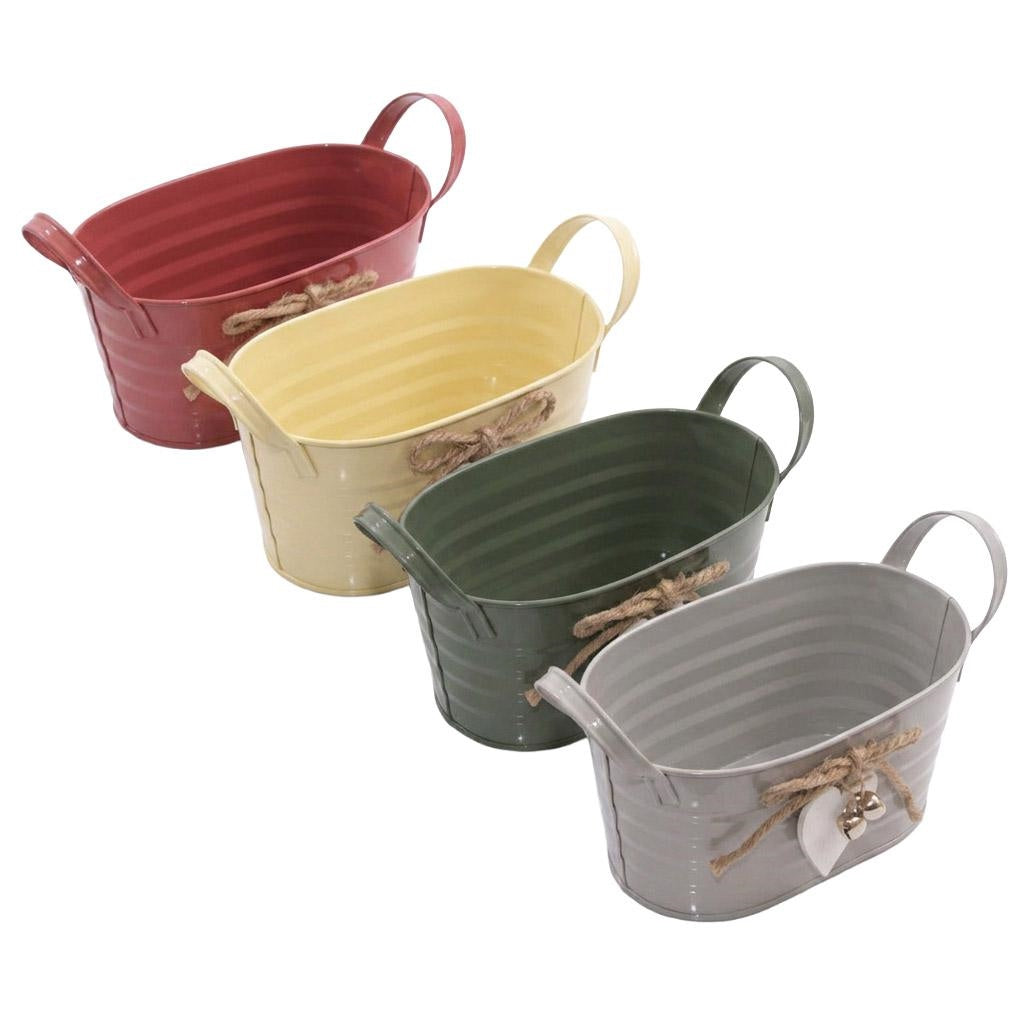 Vaschetta in latta in 4 colori, 15x9 cm, confezione da 4 (kit da 3)