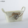 Vaschette in latta crema, 20x12 cm, 4 per confezione (kit da 3)