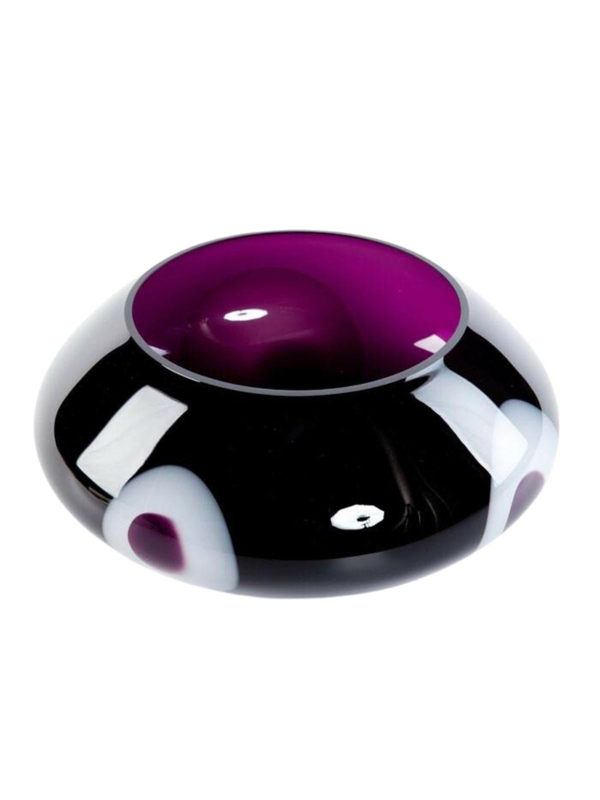 Vaso ciotola in vetro viola H13