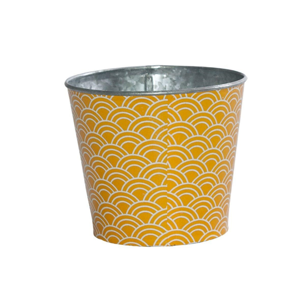 Portavaso giallo in latta, Ø12,5H10,5 cm (kit da 10)