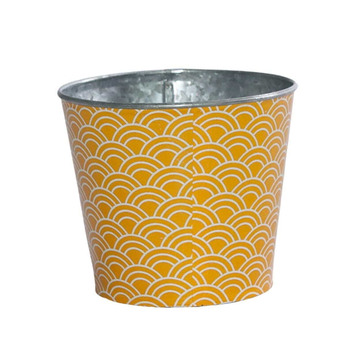 Portavaso giallo in latta, Ø13,5H11,5 cm (kit da 10)