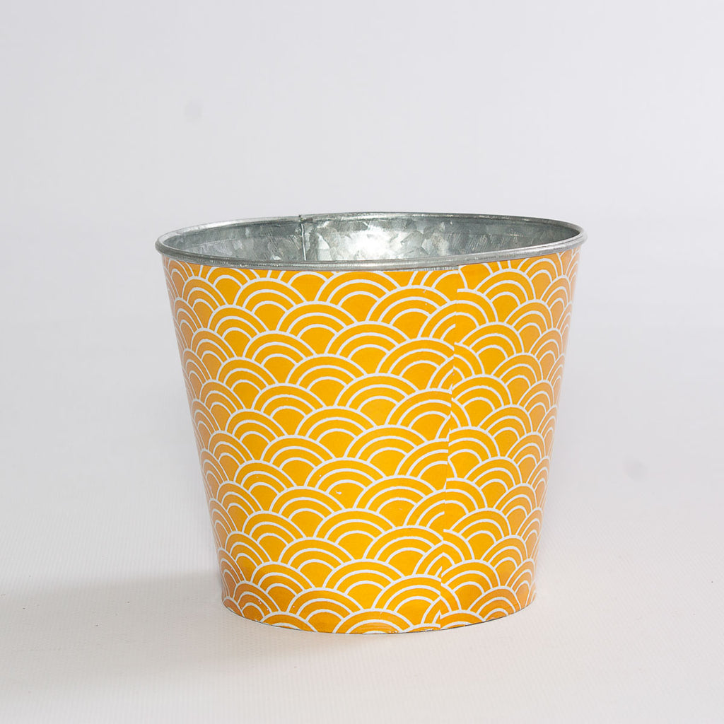 Portavaso giallo in latta, Ø13,5H11,5 cm (kit da 10)