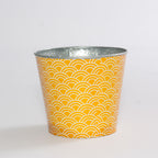 Portavaso giallo in latta, Ø13,5H11,5 cm (kit da 10)