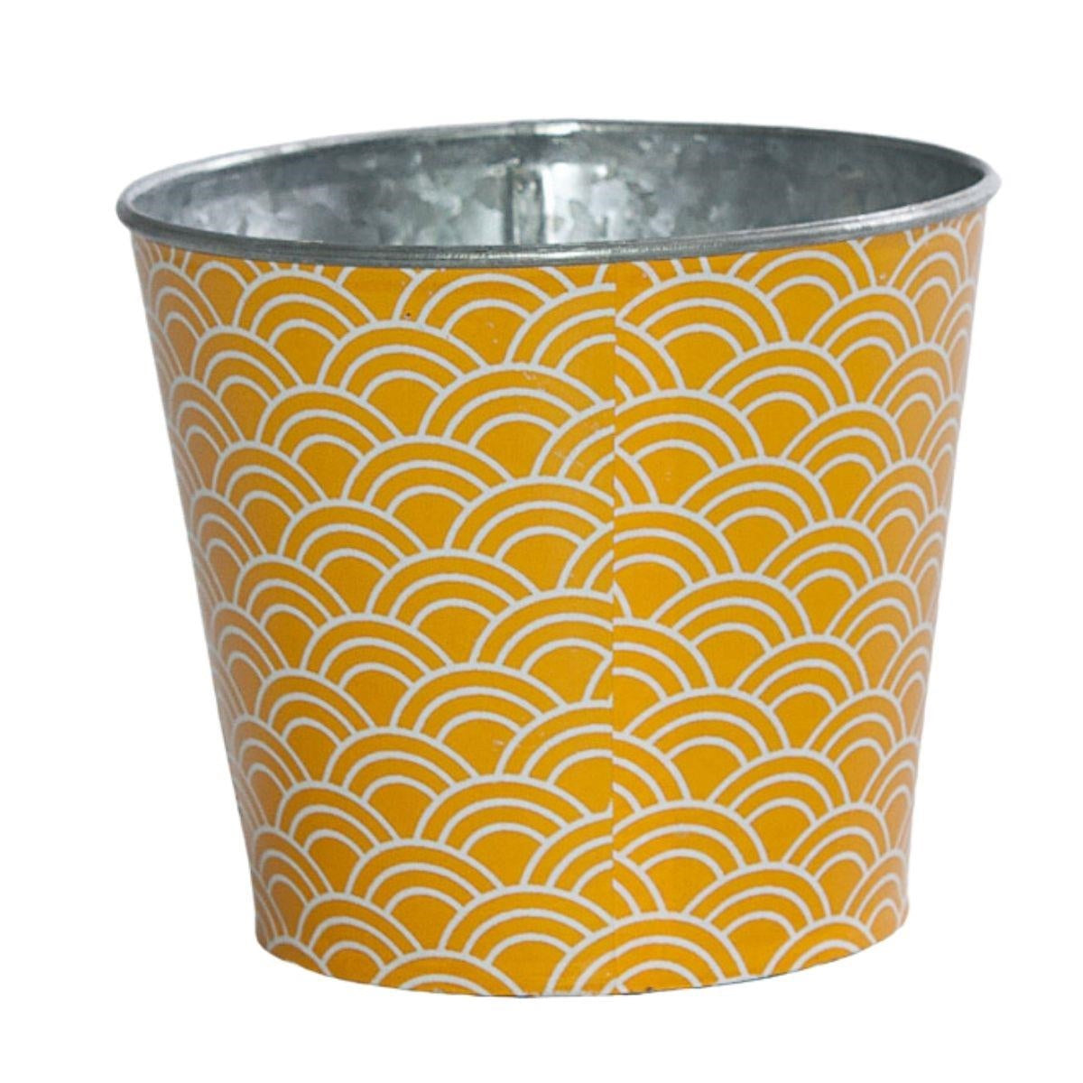 Portavaso giallo in latta, Ø15,5x13,5 cm (kit da 10)