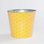 Portavaso giallo in latta, Ø15,5x13,5 cm (kit da 10)