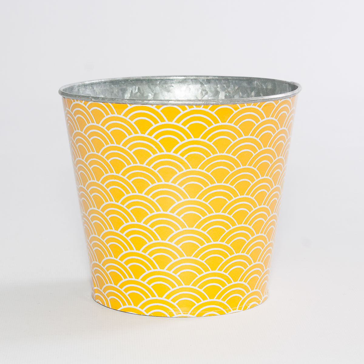 Portavaso giallo in latta, Ø15,5x13,5 cm (kit da 10)