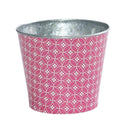 Portavaso rotondo in latta rosa, Ø12,5H10,5 cm (kit da 10)
