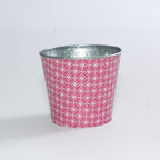 Portavaso rotondo in latta rosa, Ø12,5H10,5 cm (kit da 10)
