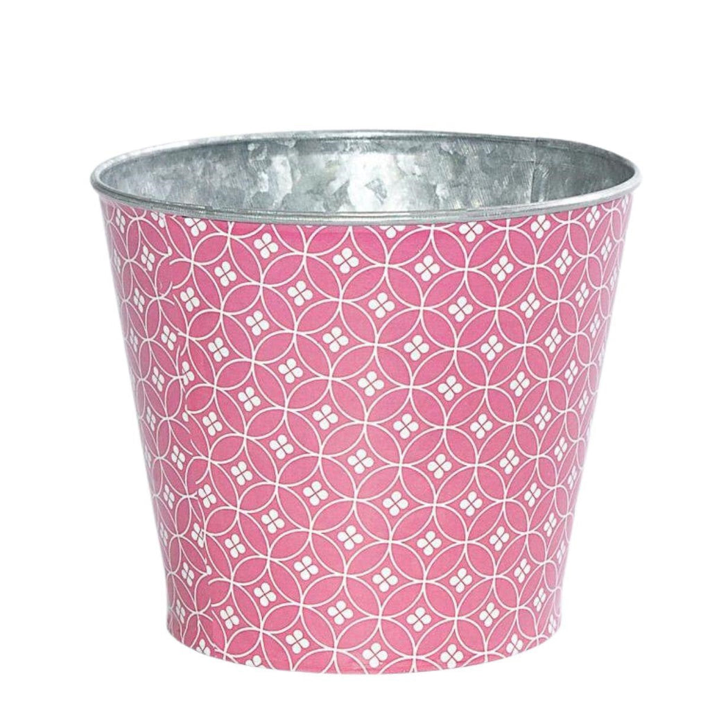 Portavaso rotondo in latta rosa, Ø13,5H11,5 cm (kit da 10)
