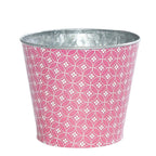 Portavaso rotondo in latta rosa, Ø13,5H11,5 cm (kit da 10)