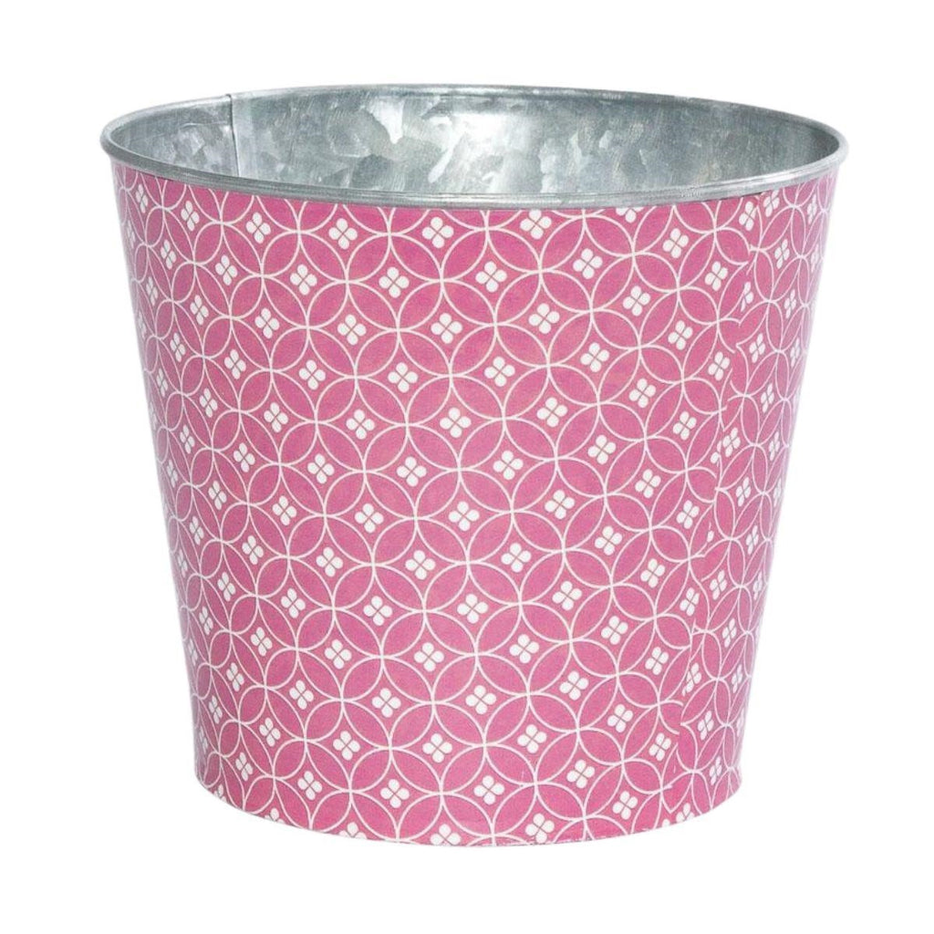 Portavaso rotondo in latta rosa fucsia, Ø15,5H13,5 cm (kit da 10)