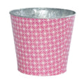 Portavaso rotondo in latta rosa fucsia, Ø15,5H13,5 cm (kit da 10)
