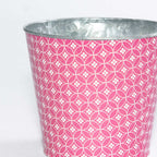 Portavaso rotondo in latta rosa fucsia, Ø15,5H13,5 cm (kit da 10)