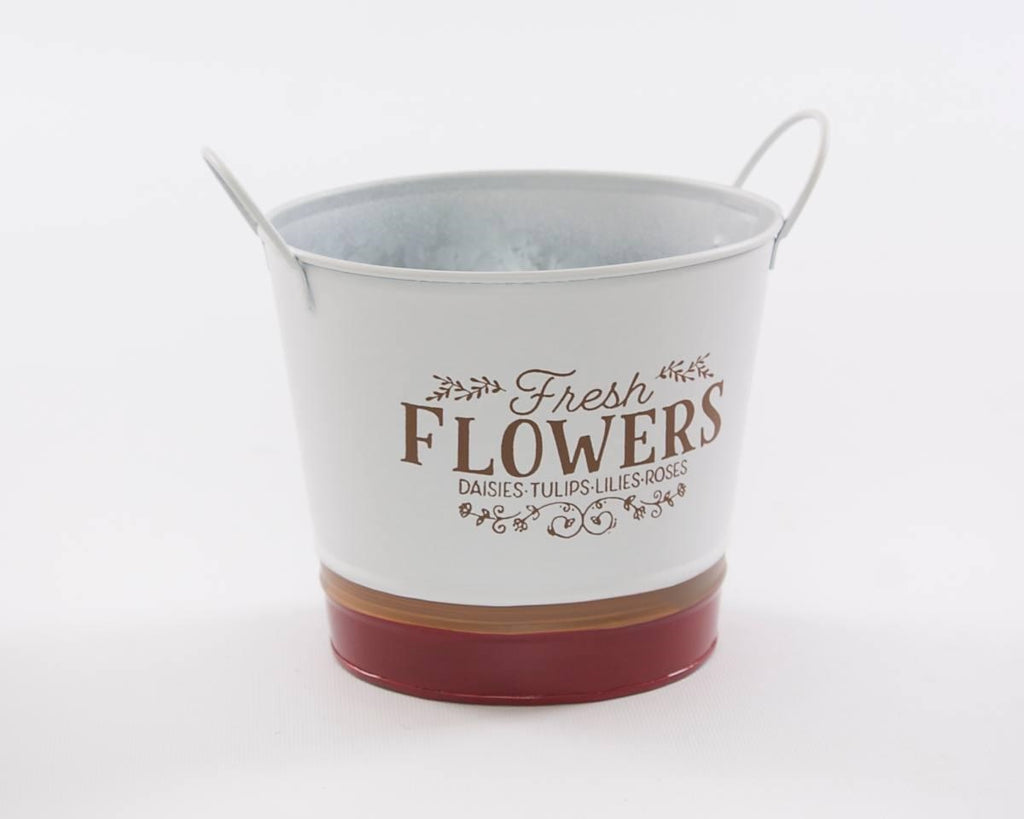 Portavaso rotondo in latta Flowers, Ø17H13 cm (kit da 10)