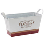Vaschetta rettangolare in latta "Flowers", 25X13H11 cm