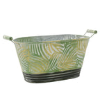 Vaschetta ovale in latta foglie, 33X16H16,5 cm