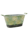 Vaschetta ovale in latta foglie, 33X16H16,5 cm (kit da 3)