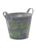 Vaschetta rotonda in latta foglie, Ø17H17,5 cm (kit da 5)