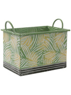 Vaschetta rettangolare in latta foglie, 30X20H20 cm (kit da 3)