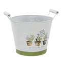 Portavaso rotondo in latta Fresh Herbs, Ø20H16 cm (kit da 5)