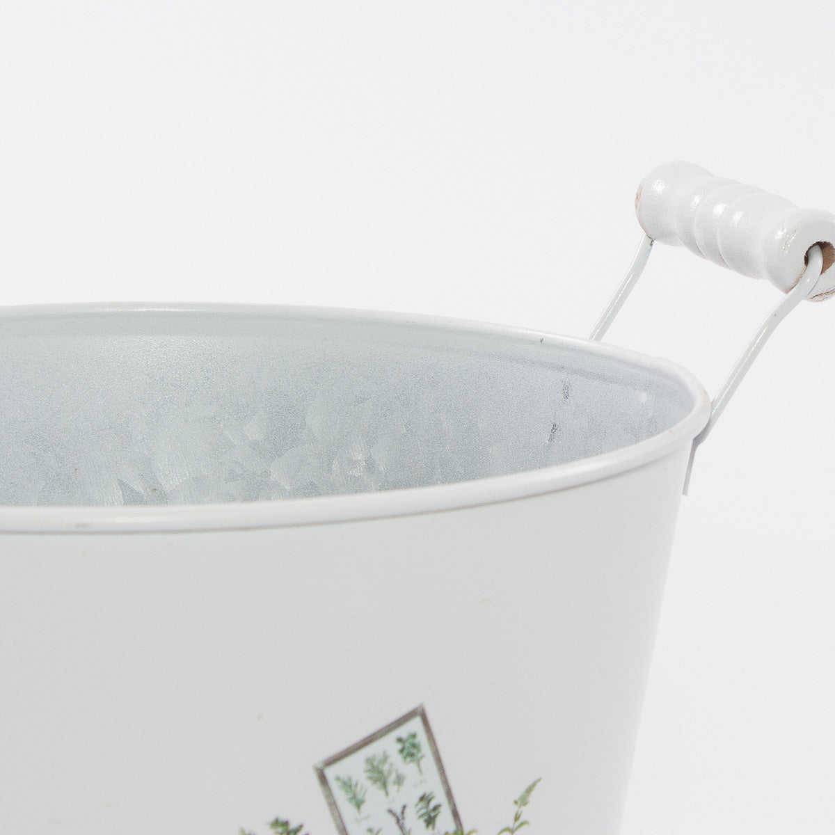 Portavaso rotondo in latta Fresh Herbs, Ø20H16 cm (kit da 5)