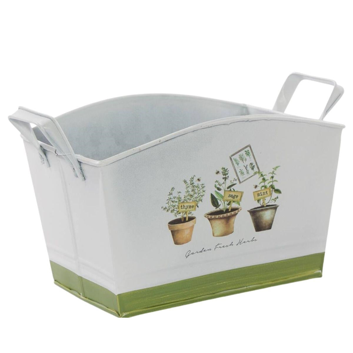 Vaschetta in latta Fresh Herbs, 21x15x14 cm (kit da 5)