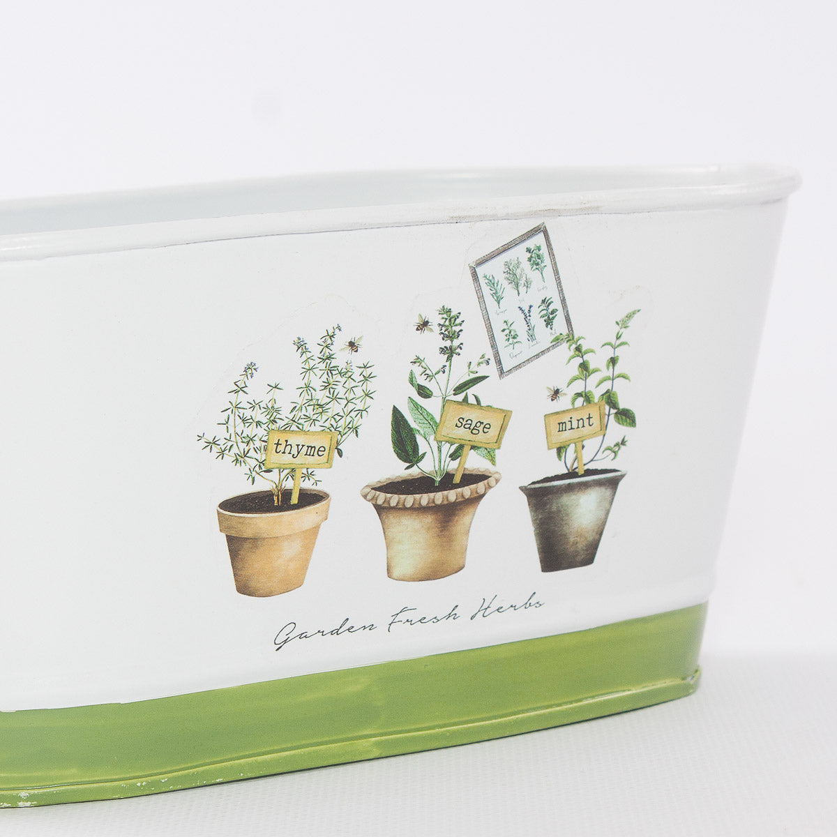 Vaschetta in latta Fresh Herbs, 20,5x12H9 cm (kit da 10)