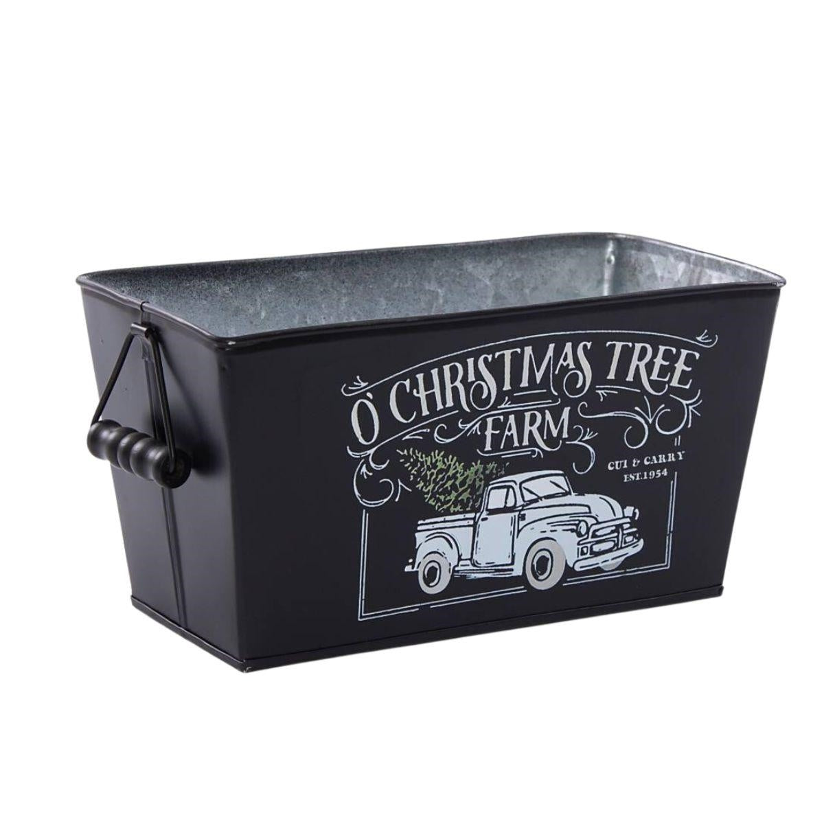 Vaschetta rettangolare nera in latta, 25x13x13 cm (kit da 5)
