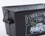 Vaschetta rettangolare nera in latta, 25x13x13 cm (kit da 5)
